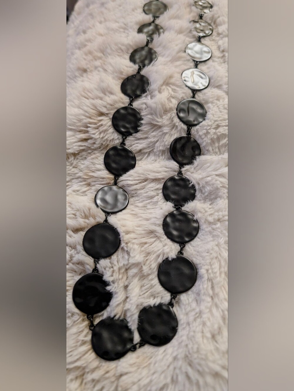 Chico's Black Disc Link Necklace
